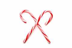红色的白色圣诞节糖果拐杖