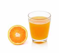 新鲜的橙色水果汁孤立的白色
