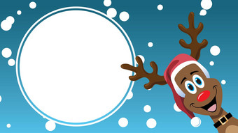 圣诞节出售卡通驯鹿<strong>设计广告</strong>模板标志