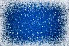漂亮的蓝色的晚上天空星星雪背景