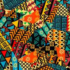 彩色的非洲拼接而成背景非洲图案