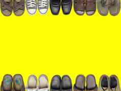 鞋子凉鞋隔离黄色的背景合适的
