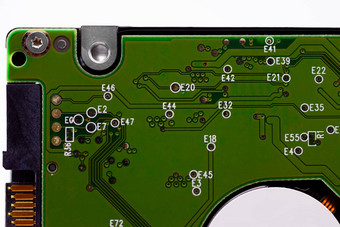 硬盘驱动器<strong>微</strong>方案特写镜头视图基地绿色宏