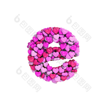 情人节信小写字母的粉红色的<strong>心字体</strong>。爱激情婚礼概念