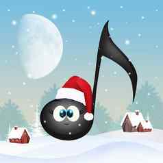 圣诞节音乐的请注意冬天景观