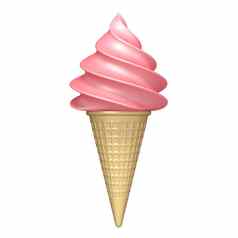 软服务粉红色的冰奶油呈现插图白色巴克