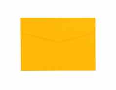 黄色的纸信封孤立的白色