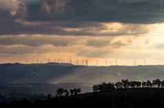 风涡轮机风权力发电机替代能源减少全球气候变暖减少不足能源问题