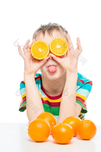 <strong>幽默</strong>的照片男孩橙子半白色使用