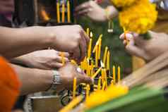 人光蜡烛佛教寺庙泰国