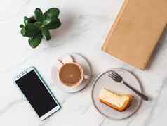 咖啡芝士蛋糕智能手机桌面