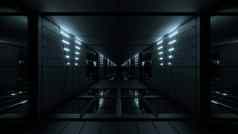 银时尚的黑暗科幻隧道qith不错的发光插图背景壁纸