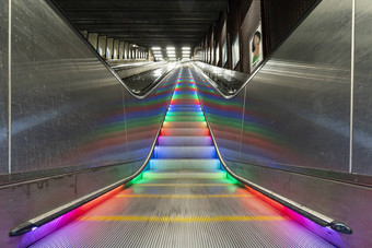 色彩斑斓的灯<strong>地铁</strong>scalators斯德哥尔摩