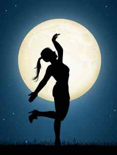 女孩跳舞月光