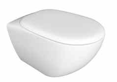 现代白色陶瓷丙烯酸厕所。。。碗成员孤立的白色背景插图