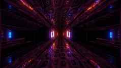 未来主义的科幻空间机库隧道走廊插图摘要眼睛纹理背景壁纸