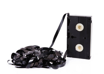 视频盒式磁带磁带白色背景