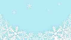 呈现插画家冰雪花框架圣诞节一年节日