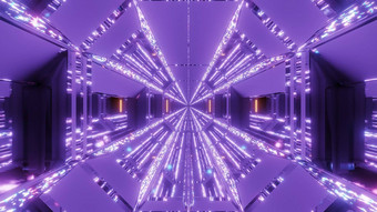 未来主义的科幻机库隧道走廊闪闪发光的发光的钻石圣诞节纹理呈现背景壁纸图形