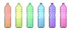 彩色的空塑料瓶集合