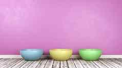 色彩斑斓的碗房间