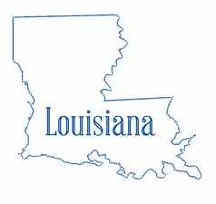 路易斯安那州状态大纲地图