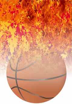 咆哮的燃烧的篮球