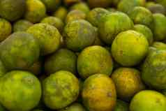 绿色新鲜的成熟的绿色橘子纹理食物概念热带异国情调的水果健康的维生素食物概念