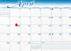 单红色的图钉4月日历税收入由于