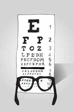 阅读眼镜眼睛测试