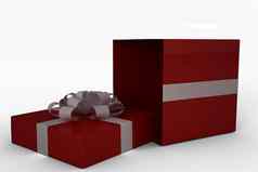 红色的白色礼物盒子
