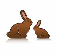 巧克力兔子白色背景