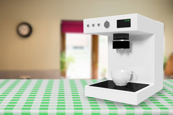 复合图像咖啡制造商机白色