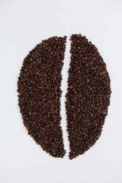 咖啡豆子形成咖啡豆形状
