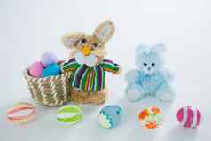 篮子复活节鸡蛋玩具复活节兔子