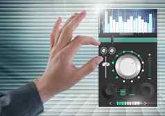 手触碰声音音乐音频生产工程均衡器应用程序接口
