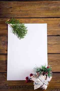 圣诞节装饰空白纸木表格