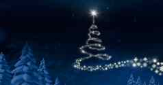 雪花圣诞节树模式形状发光的冬天天空