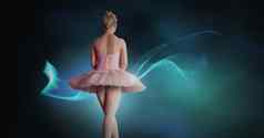 芭蕾舞舞者跳舞数字发光的灯