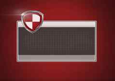 杀毒安全保护盾软件盒子红色的背景