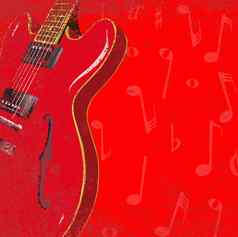 红色的吉他背景