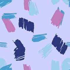 色彩斑斓的现代无缝的模式粉红色的蒂尔蓝色的刷中风淡紫色背景