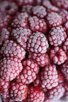 新鲜的冻树莓