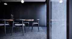 餐厅房间室内设计现代风格咖啡馆渲染背景