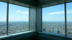 日本东京城市前视图晴空塔塔