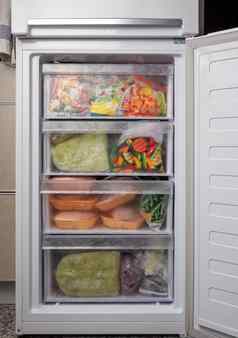打开冰箱冰箱冻餐