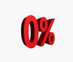 呈现红色的百分比词标题折扣出售促销活动孤立的白色背景