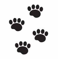 脚标志着动物图标平卡通风格痕迹狗爪子孤立的白色背景插图剪辑艺术