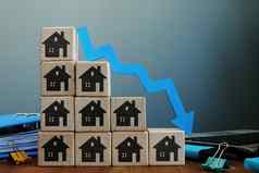 真正的房地产价格减少房子下降