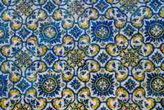 阿祖莱霍瓷砖墙传统的葡萄牙语风格